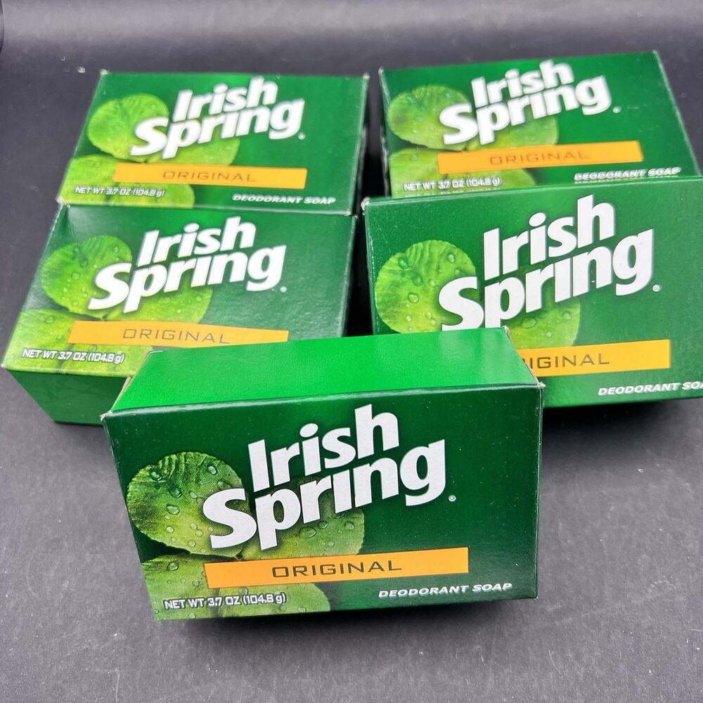 Irish Spring Vintage Bar Soap Lot of 5 Original Scent 3.7oz NEW NOS No Flax